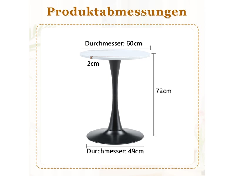  Table à manger ronde 60 cm à pied central evryae  - Conforama E