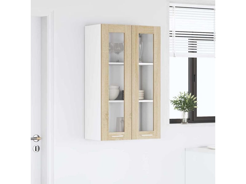 Meuble de rangement cuisine, armoire suspendue chêne sonoma 60x31x100cm shl5802 - Conforama D