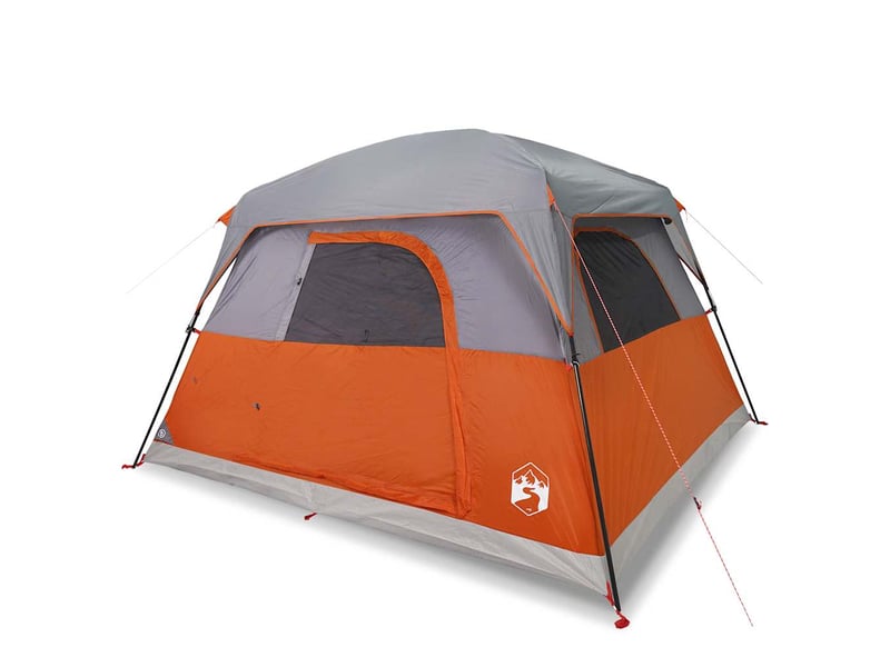 Tente de camping de cabine 4 personnes orange imperméable - Conforama A