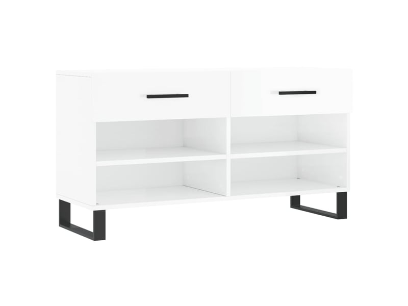  Banc à chaussures blanc brillant 102x35x55 cm bois d'ingénierie shl9256  - Conforama A