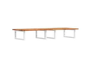 Étagère de vasque | étagère murale acier et bois massif d'acacia shl6212