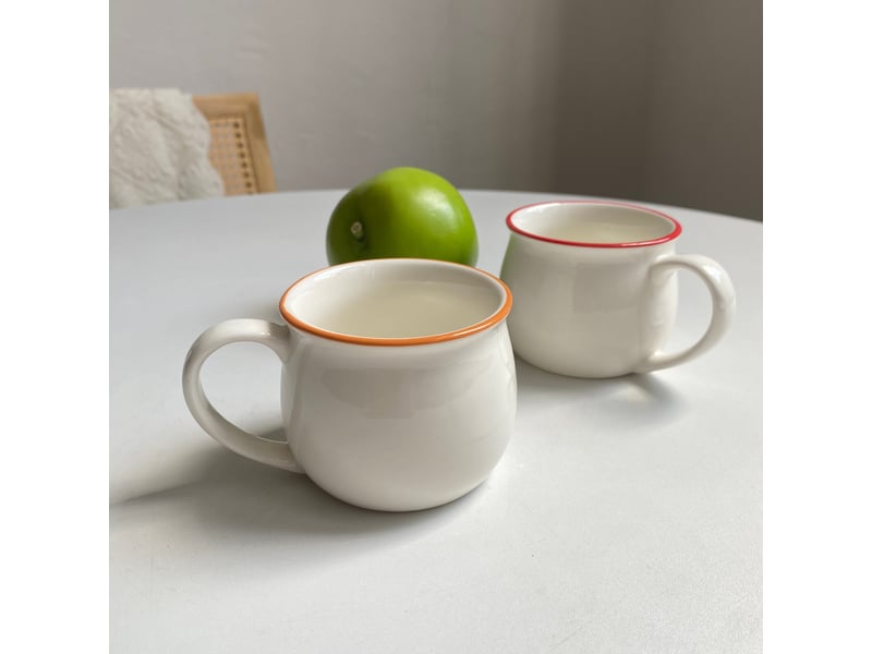  Tasse à bord rouge et orange, 170 ml  - Conforama B
