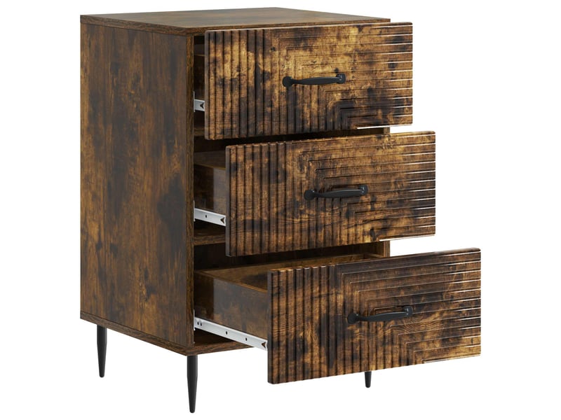  Table de chevet - cabinet de chevet - table de nuit avec tiroir chêne fumé 43 x 41 x 66,5 cm  - Conforama C