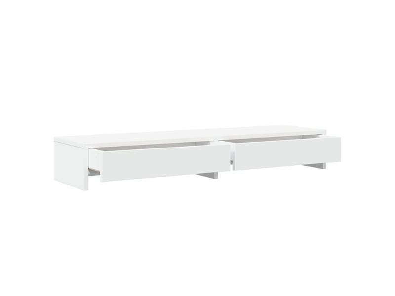  Support de moniteur table meuble bureau avec tiroirs bois d'ingénierie blanc 02_0044934  - Conforama C