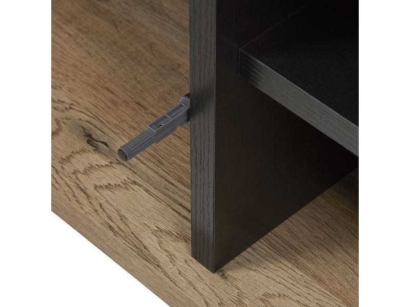  Meuble tv 2 portes 2 niches aspect chêne miel et noir mat - sélène SÉLÈNE - Conforama D