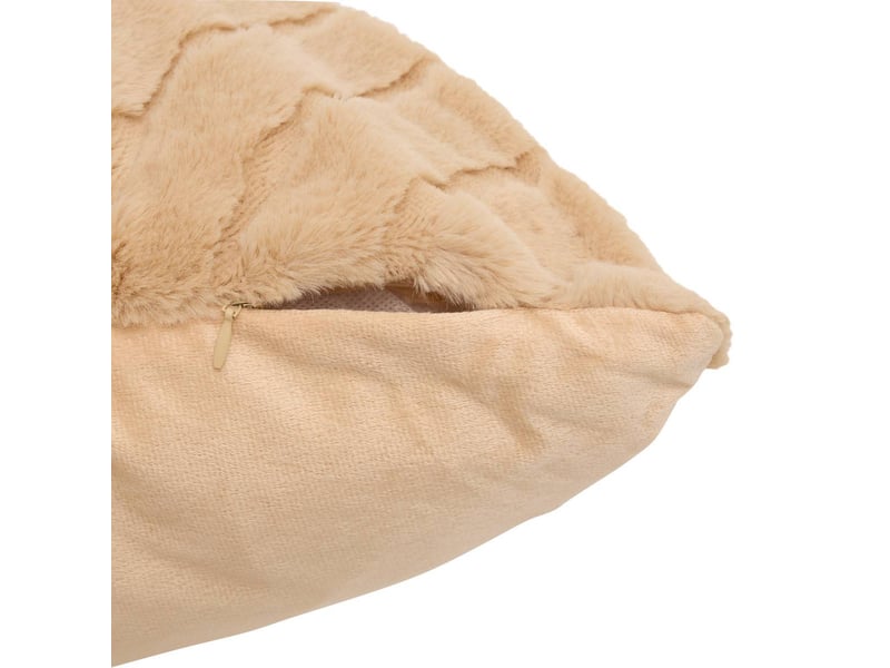  Coussin arka rectangulaire 50x80cm effet fausse fourrure beige ARKA - Conforama C