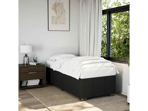Lit adulte, lit simple, cadre de lit sans matelas noir 100x200cm tissu cf15136