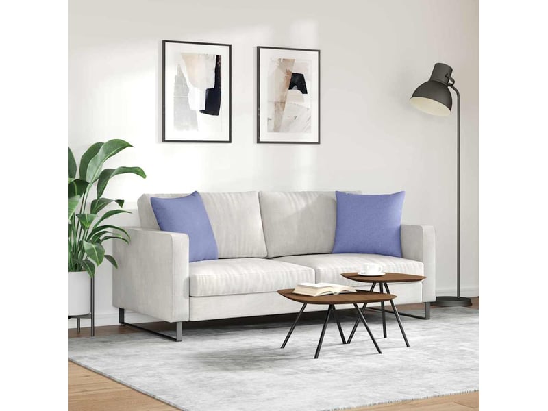  Lot de 2 coussins de canapé, coussins décoratifs tissu bleu denim 45 x 45 cm cf58786  - Conforama D