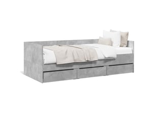Lit simple 90x200 cm    coloris gris