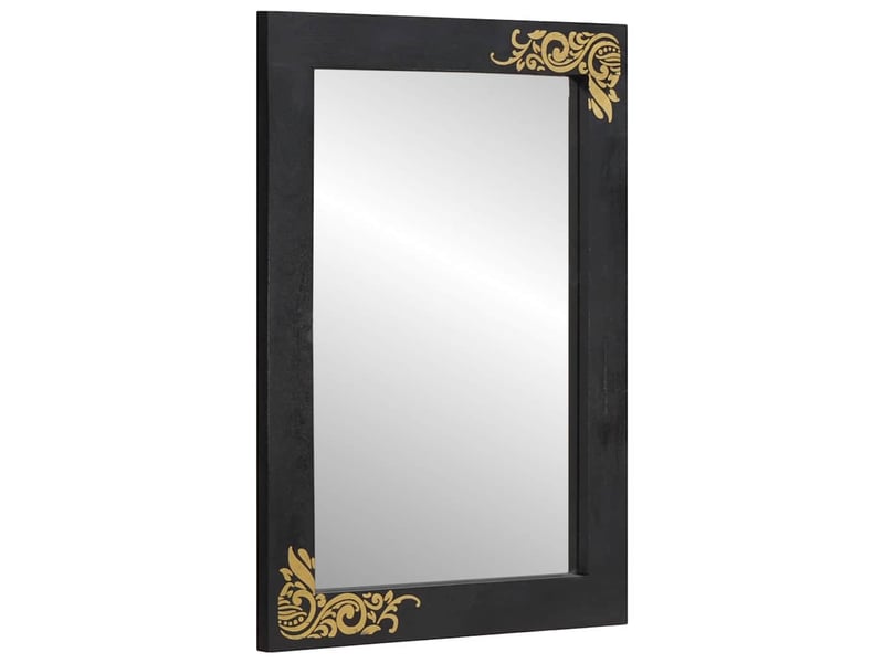  Miroir de salle de bain, miroir de toilette noir et argent 70 x 50 x 2,5 cm cf62645  - Conforama B