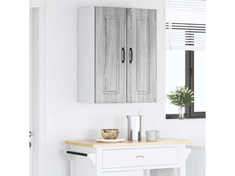 Meuble mural de cuisine | armoire de cuisine gris sonoma 60x31x80cm shl8415 - Conforama D