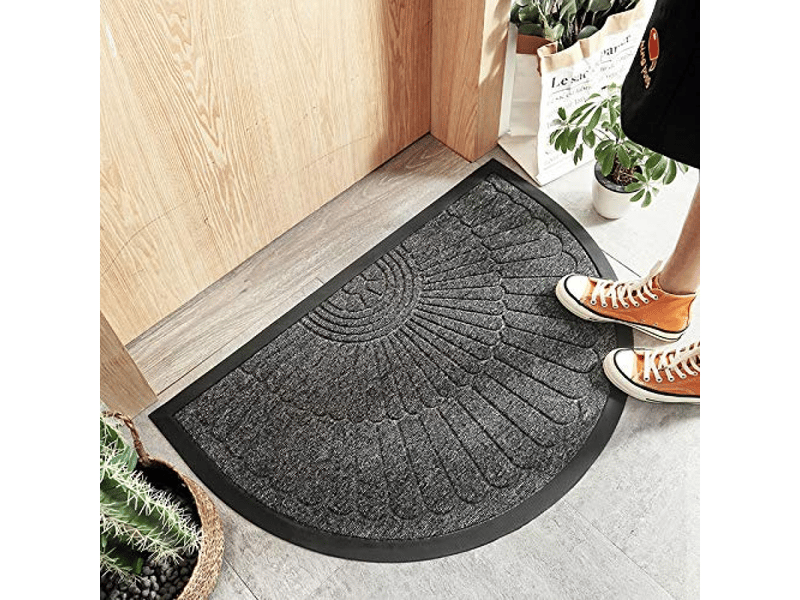  Paillasson d'extérieur lavable 50 x 80 cm, résistant aux intempéries, antidérapant, de qualité supérieure, semi-circulaire, pour l'extérieur  - Conforama A