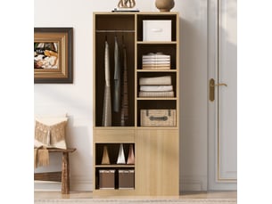 Armoire DESVIAE coloris bois clair largeur 70 cm