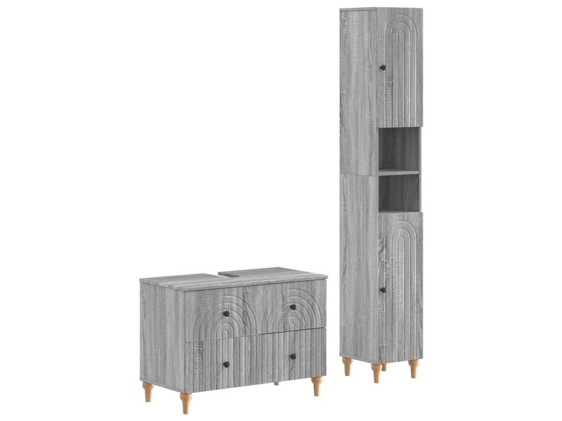 Ensemble de 2 meubles de salle de bain alkmaar sonoma gris cf63058 - Conforama A
