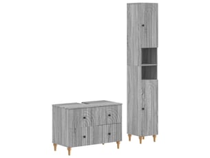 Ensemble de 2 meubles de salle de bain alkmaar sonoma gris cf63058