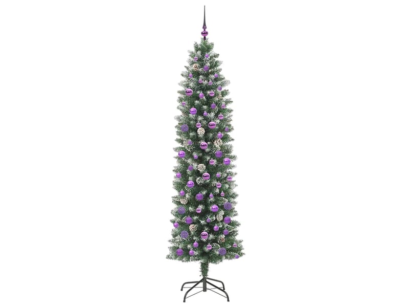  Sapin de noël, arbre de noël artificiel slim vert et blanc 210 cm shl4786  - Conforama D