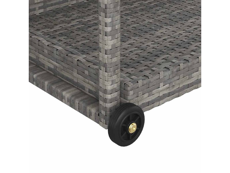  Chariot de service, chariot de bar gris 100x45x83 cm résine tressée  - Conforama E