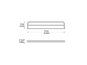 Accessoires de salle de bain – porte-serviettes noir – barre porte-serviettes double de 57 cm – porte-serviettes