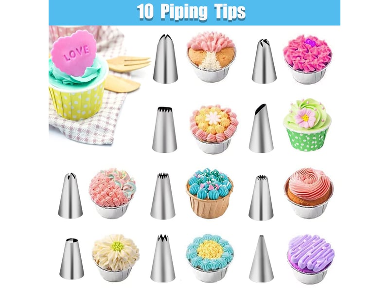  Poche a douille patisserie 40 pcs,douille patisserie, kit patisserie, accessoire patisserie, ustensiles à pâtisserie  - Conforama B