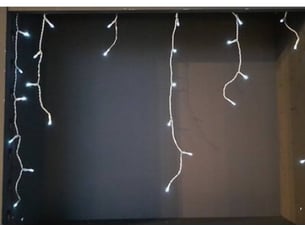 Rideau lumineux stalactite d'extérieur 11,85 m 360 led blanc froid 13 fonctions sur secteur
