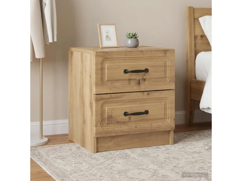 Table de chevet - cabinet de chevet - table de nuit 2 pièces chêne artisanal 43 x 34,5 x 44,5 cm - Conforama C
