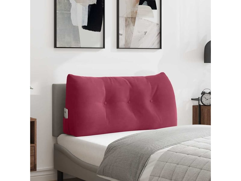 Coussin de dos, coussin de dossier bordeaux 100 x 24 x 50 cm velours cf54576 - Conforama B
