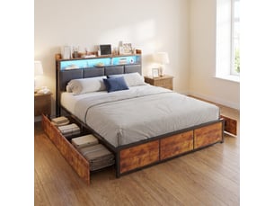 Lit avec rangement 180x200 cm Lonelyo coloris noir