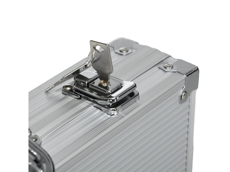  Coffret de poker 300 jetons 38,5 x 23 x 6,5 cm argent, mallette en aluminium avec 2 jeux de cartes inclus  - Conforama D