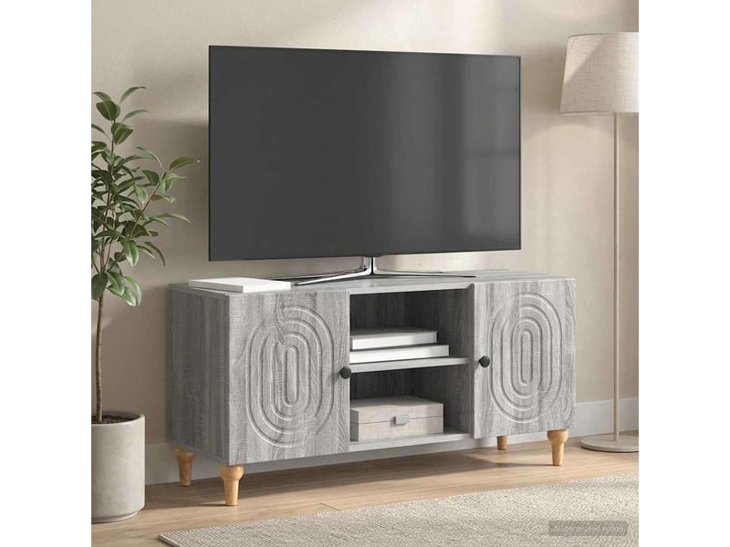  Meuble tv - banc tv - meuble de rangement 102 x 34,5 x 50 cm sonoma gris bois d'ingénierie  - Conforama B