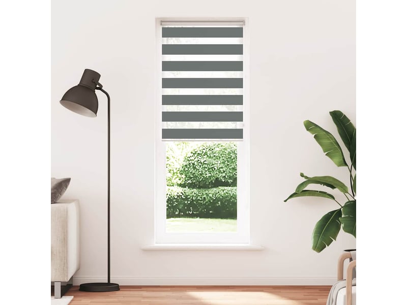 Store zèbre, store de fenêtre gris foncé largeur du tissu 80,9 cm polyester cf48629 - Conforama A