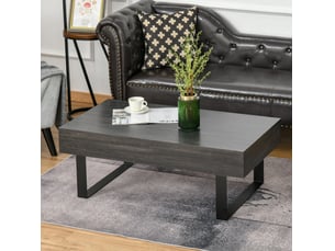Table basse rectangulaire coloris gris <strong>WISHDOR</strong> <strong></strong> - 60 cmx110 cm