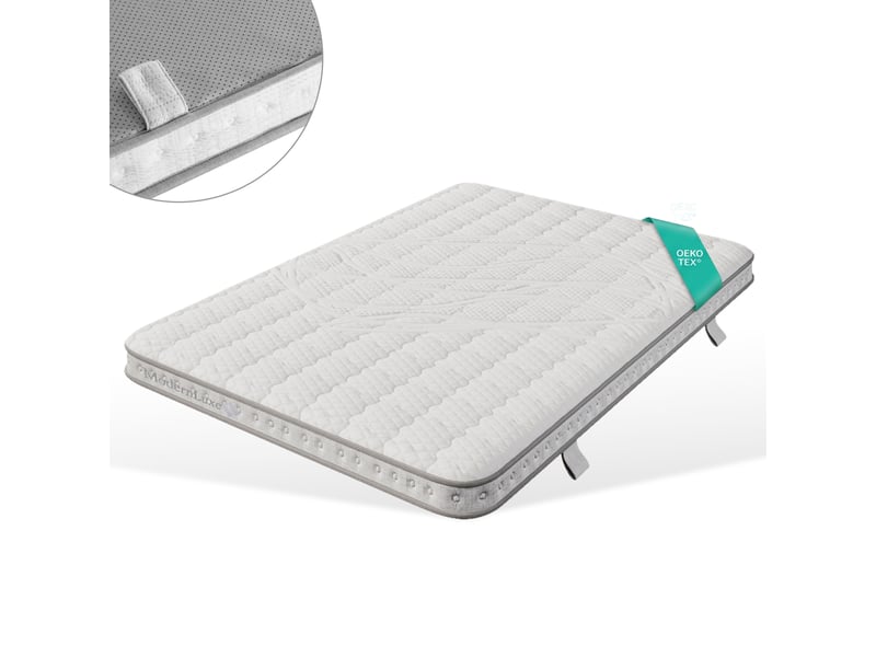  Matelas à ressorts ensachés 140x200 cm,fermeté h3,7 zones de confort,mousse froide,certifié oeko-tex,10 cm,livré roulé,blanc  - Conforama A