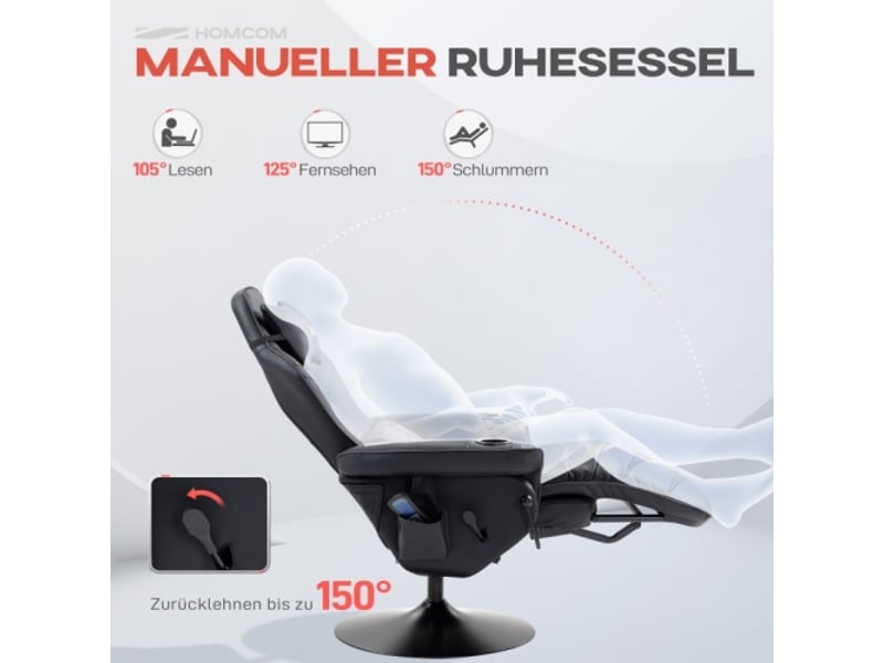 Fauteuil gamer noir, fonction massage, dossier inclinable, repose-pieds, cadre acier, similicuir, 120 kg - Conforama D