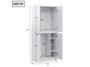 Armoire coloris blanc largeur 40 cm