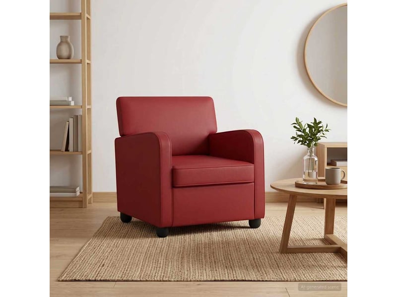  Vidaxl fauteuil bordeaux simili cuir  - Conforama B