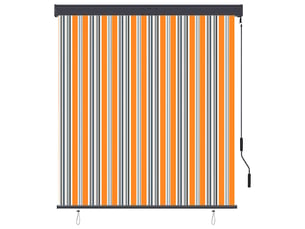 Store enrouleur, store roulant d'extérieur 140x250 cm jaune et bleu cf47324
