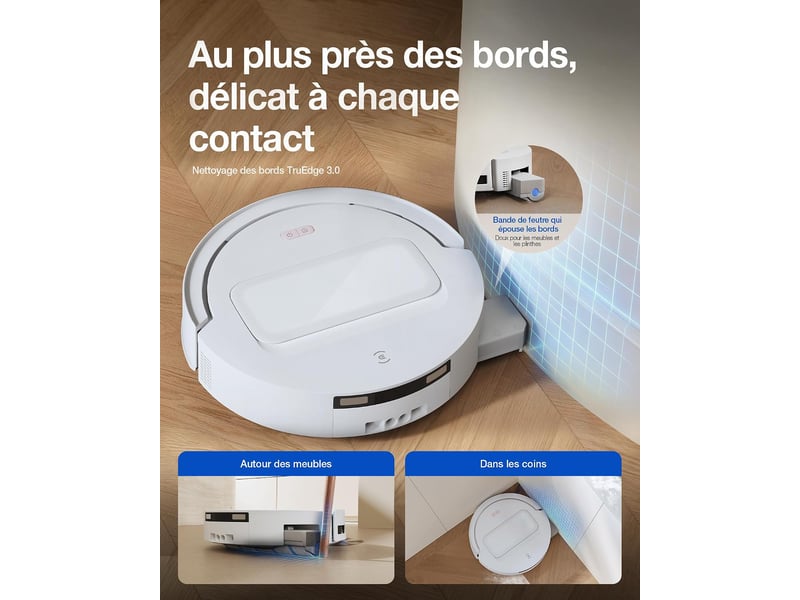 ECOVACS DEEBOT T90 Max Pro Omni Robot Aspirateur Laveur, 40000Pa, OZMO Roller 3.0, TruEdge 3.0 40kPa,Version Améliorée du T90 - Conforama W