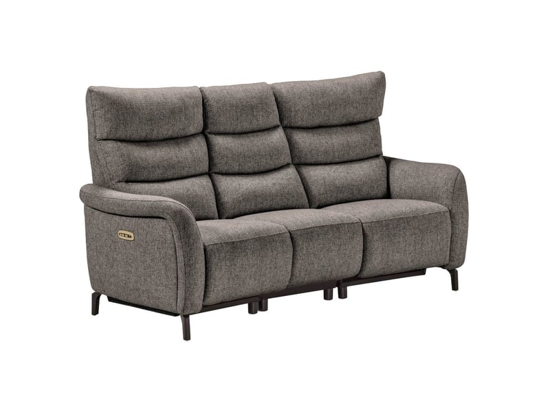  Canapé 3p relax électrique avec tablette centrale tissu gris - varenne VARENNE - Conforama A