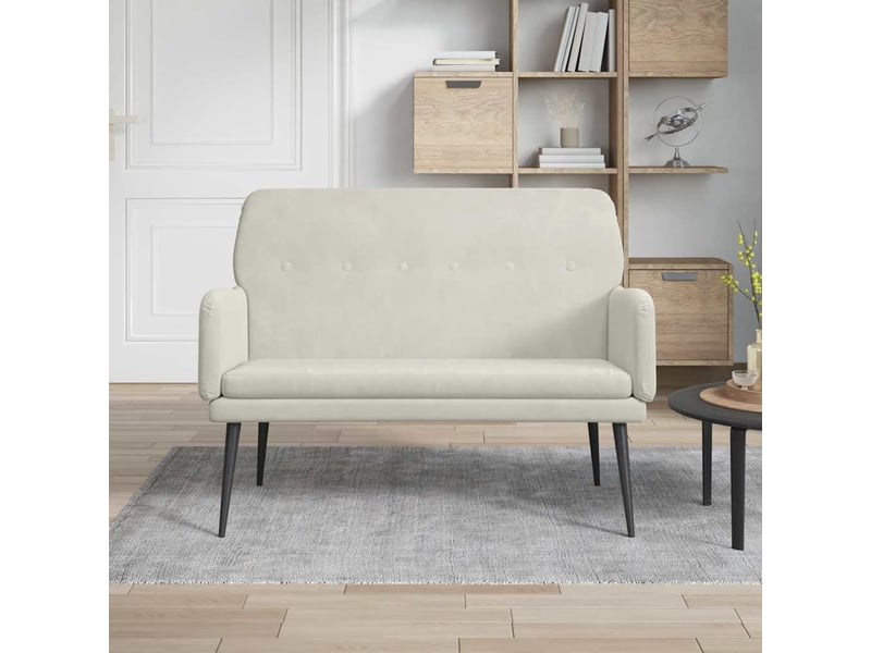  Banc chambre, banc de lit crème 108x79x79 cm velours shl46325  - Conforama B