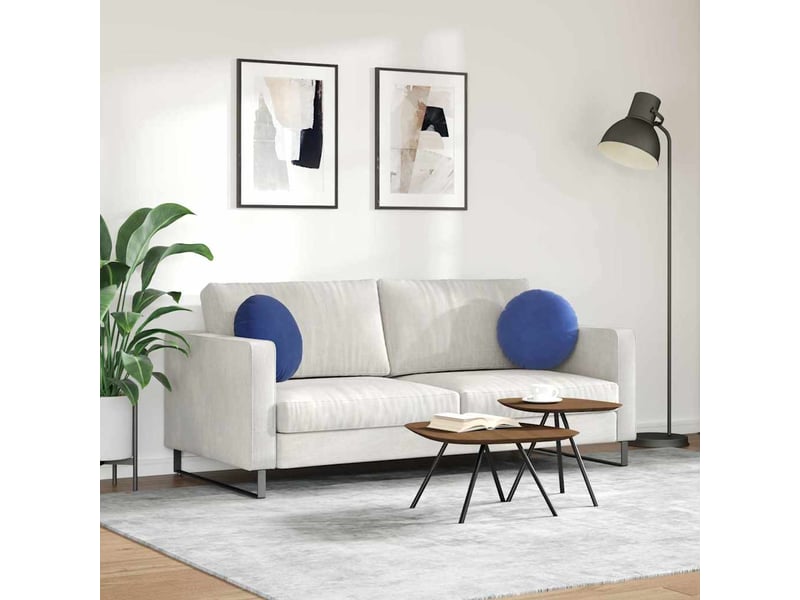  Lot de 2 coussins de siège, coussins décoratifs bleu police ø 40 x 13 cm velours cf59925  - Conforama D