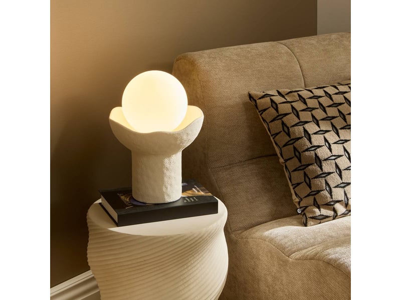  Lampe obine boule h.29,5cm beige OBINE - Conforama B