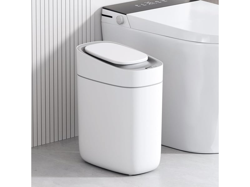 Poubelle automatique de salle de bain avec couvercle - 9 l avec détecteur de mouvement - Conforama D