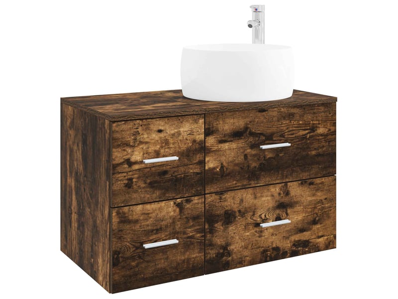  Ensemble de mobilier de salle de bain 2 pc chêne fumé cf64081  - Conforama A