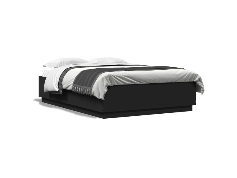  Lit double- lit adulte -  cadre de lit sans matelas noir 150x200 cm  - Conforama A