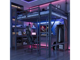 Lit mezzanine 140x200 cm <strong></strong>  <strong></strong> coloris noir