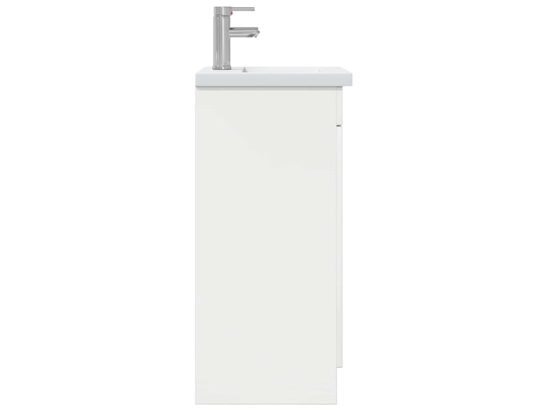  Meuble de salle de bain avec évier blanc brillant shl4165  - Conforama E