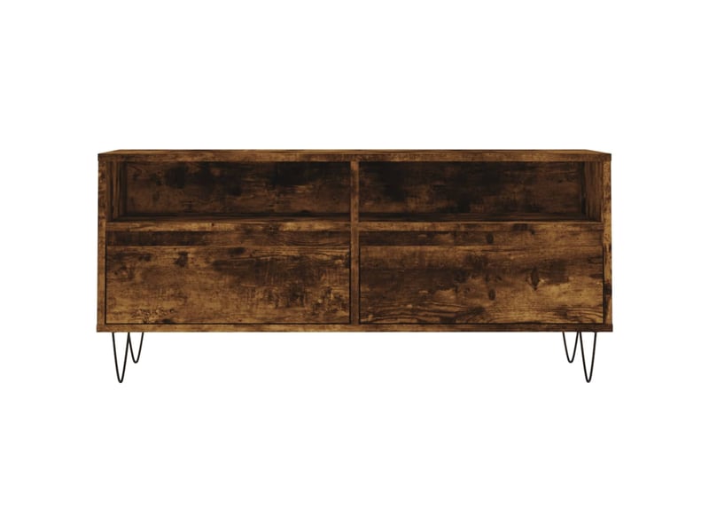  Meuble tv - banc tv - meuble de rangement chêne fumé 100x34,5x44,5 cm bois d'ingénierie  - Conforama E