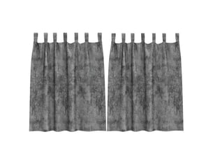 Lot de 2 rideaux en velours, rideaux de fenêtre gris 140 x 140 cm velours cf44199