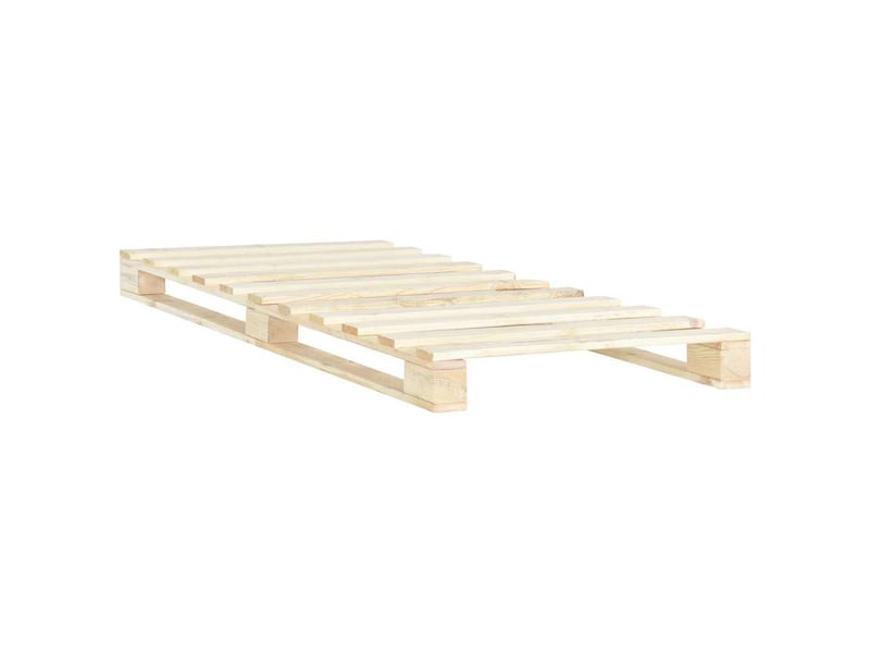  Lit simple- lit adulte -  cadre de lit de palette sans matelas bois massif pin 100x200 cm  - Conforama A