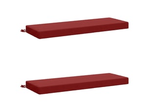 Lot de 2 coussins de banc, coussins d'assise soest 100 % polyester bordeaux cf57176